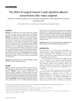 The effect of surgical trauma in post-operative