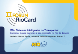 Fórum RioCard – ITS – Sistemas Inteligentes de Transportes