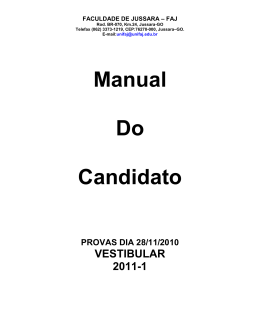 Manual Do Candidato - Bem vindo ao Sistema SAORI