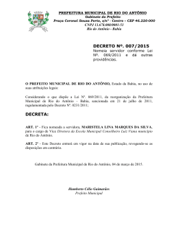 Decreto Nº 007/2015 - Portal da Prefeitura Municipal de Rio do