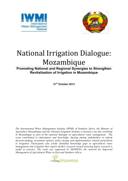 Mozambique Irrigation Dialogue_IMAWESA report