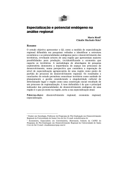Especialização e potencial endógeno na análise regional