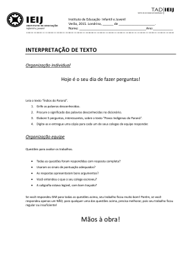 Interpretação de texto - Índios do Paraná - IEIJ
