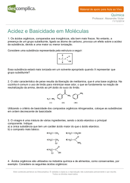 Acidez e Basicidade em Moléculas