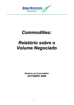 Commodities: Relatório sobre o Volume Negociado