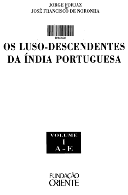 OS LUSO-DESCENDENTES DA ÍNDIA PORTUGUESA