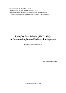 Relações Brasil-Índia (1947-1964) - Repositório Institucional da UnB