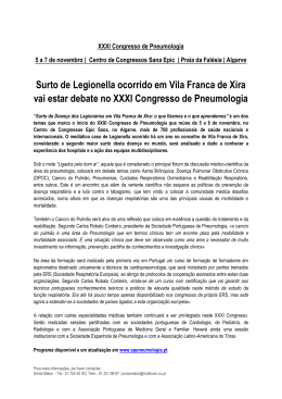 Surto de Legionella ocorrido em Vila Franca de Xira vai estar