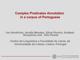 Complex Predicates Annotation in a corpus of Portuguese
