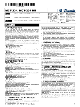 D-2380-EPS MCT-234, MCT-234 NB User Guide