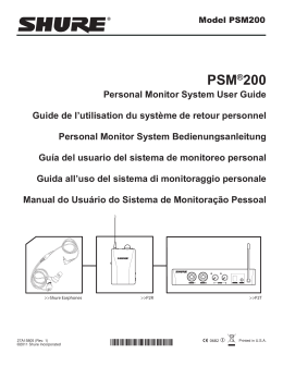 Shure PSM200 User Guide