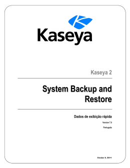 Visão geral do System Backup and Restore