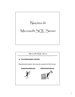 Noções de Microsoft SQL Server