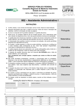802 – Assistente Administrativo I - NC