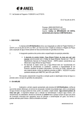 Decisão de Pregoeiro n. 5.2015 - Impugnação LC&M Distribuidora.
