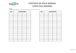 CONTROLE DE ÁGUA MINERAL COPAS DOS ANDARES