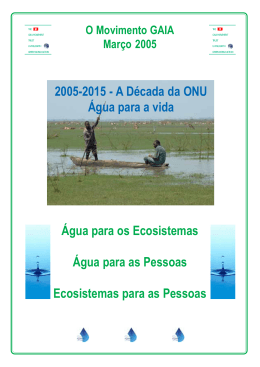 2005-2015 - A Década da ONU Água para a vida Água para os