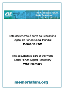 WSF Memory - Fórum Social Mundial