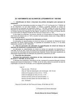 Alteração ao Alvará de Loteamento nº105/1992