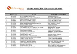 Lista de tutoria dos alunos com entrada no 1º/2013