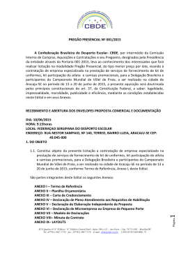 PREGÃO PRESENCIAL Nº 001/2015 A Confederação