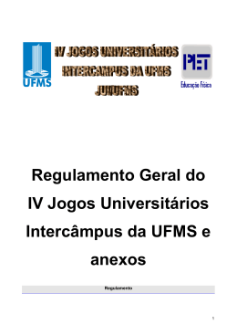 Regulamento dos Jogos - PREAE/UFMS