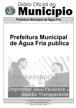 Prefeitura Municipal de Água Fria publica