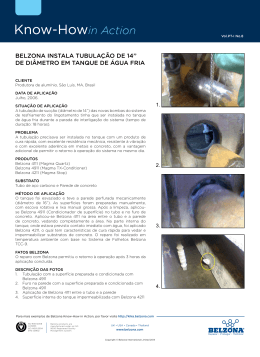 belzona instala tubulação de 14`` de diâmetro em tanque de água fria