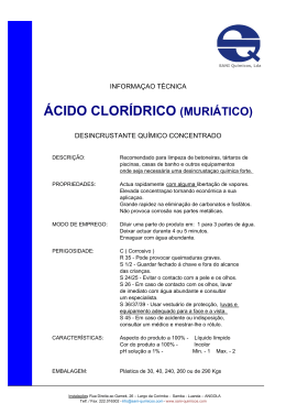 ÁCIDO CLORÍDRICO (MURIÁTICO)