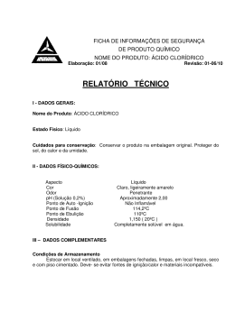 RELATÓRIO TÉCNICO - Antares Química Ltda.