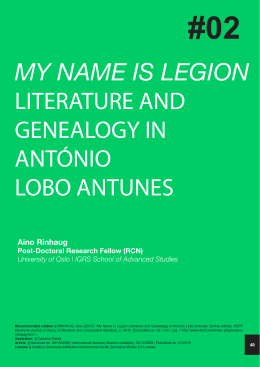 my name is legion literature and genealogy in antónio lobo