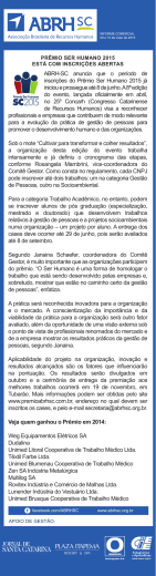 Coluna publicada no Jornal de Santa Catarina - ABRH-SC