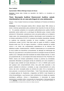 Título: Neuropatia Auditiva/ Dissincronia Auditiva: estudo