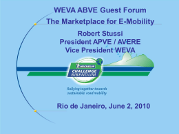 WEVA ABVE Guest Forum The Marketplace for E-Mobility