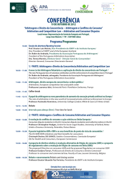 Programa: Conferência «Arbitragem e Direito da Concorrência