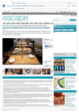 Data: 2012/05/16 Escape Título: Open Brasserie Mediterrânica