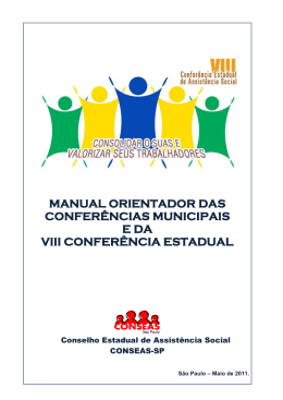 manual orientador das conferências municipais e da viii conferência
