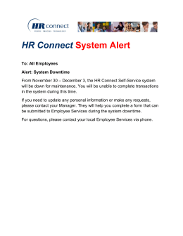 HR Connect System Alert
