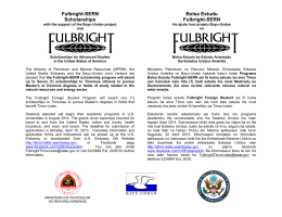 Fulbright-SERN Scholarships Bolsa Estudu Fulbright-SERN
