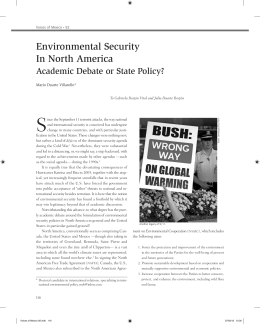 Environmental Security In North America - Revistas