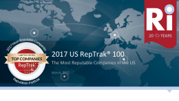 2017 US RepTrak100 The Most Reputable Companies in the US