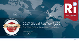 2017 Global RepTrak Most Reputable Companies in the World