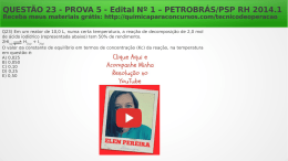 QUESTÃO 23 PROVA 5 PETROBRÁS 2014 COMENTADA | Química Para Concurso Técnico de Operação da Petrobrás