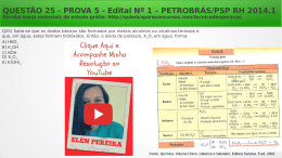 QUESTÃO 25 PROVA 5 PETROBRÁS 2014 COMENTADA | Química Para Concurso Técnico de Operação da Petrobrás