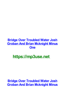 Bridge Over Troubled Water Josh Groban And Brian Mcknight Minus One