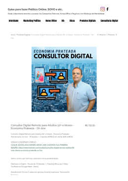 Consultor Digital Remoto para Adultos 50+ e Idosos - Economia Prateada - On-line   Cursos On-Line EaD