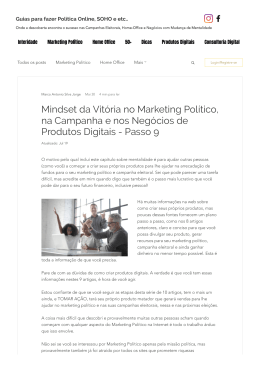 Mindset da Vitória no Marketing Político, na Campanha e nos Negócios de Produtos Digitais - Passo 9