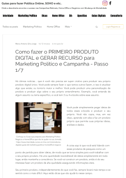 Passo 1 7 Como fazer o PRIMEIRO PRODUTO DIGITAL e GERAR RECURSO para Marketing Político e Campanha
