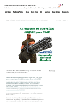 Artilharia de Conteudo Marketing Politico+Funil de Votos-Tudo pronto-Eleicao2022   Cursos On-Line EaD