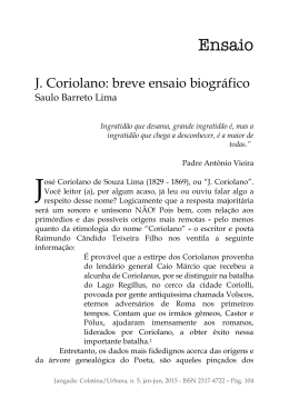 J. Coriolano -  breve ensaio biográfico